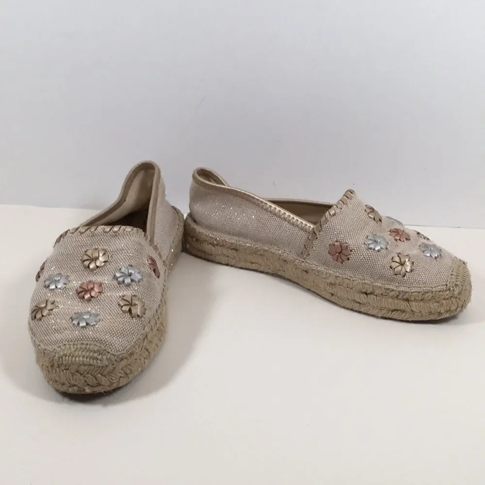 Jack Rogers Palmer Canvas Espadrilles Metallic Size 8